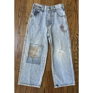 Pelle Pelle Kids Y2K Vintage Embroidered Light Wash Wide Leg Jeans Size 4/4T